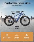 QRONGE Electric Bike for Adults 1800W Peak, 26" Fat Tire Ebike, Adult Electric Bicycles, 28MPH(PAS Mode) Electric Mountain E Bike, Up to 70 Miles, 7 Speed, Fenders, Rear Rack