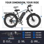 EDIKANI 26" Electric Bike for Adults, 90 Miles 34MPH Fast E Bike for Commuter, Peak 1500W Fat Tire Ebike for Adults Electric with 48V 18AH Removable Battery