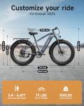 QRONGE Electric Bike for Adults 1800W Peak, 26" Fat Tire Ebike, Adult Electric Bicycles, 28MPH(PAS Mode) Electric Mountain E Bike, Up to 70 Miles, 7 Speed, Fenders, Rear Rack