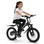 SKIRAI Lightweight Electric Bike for Kids, 20 Inch Tires, 250W Brushless Motor, 3-Speed up to 15 mph, Adjustable Seat ebike for Ages 8–14 (Blcak)