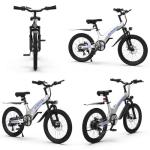SKIRAI Electric Bike for Kids, 250W Brushless Motor, 25.2V 7Ah Battery, 3 Speeds up to 15.5 mph, Magnesium Alloy Frame Ebike for Kids 8 to 12