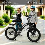 SKIRAI Lightweight Electric Bike for Kids, 20 Inch Tires, 250W Brushless Motor, 3-Speed up to 15 mph, Adjustable Seat ebike for Ages 8–14 (Blcak)