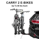 WEIZE Hitch-Mounted Electric Bike Rack for 2 Bikes