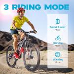 QNUT Electric Bike for Adults, 350W 26" Ebike for Teens 21 Speed 20Mph Up to 40Mile with Dual Disc Brake Commute E-Bike E-MTB for Men Women Electric Bicycles (Black-red)