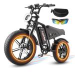 LuckRoll Electric Bike Moped for Adults with NFC & Password Unlock, 2000 peak/1500W Peak, 40MPH, 48V 15/25Ah E-Bike, 80-60 Miles Electric Motorcycle, 20" Fat Tire Electric Dirt Bike