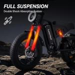 LuckRoll Electric Bike Moped for Adults with NFC & Password Unlock, 2000 peak/1500W Peak, 40MPH, 48V 15/25Ah E-Bike, 80-60 Miles Electric Motorcycle, 20" Fat Tire Electric Dirt Bike