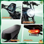 TST Electric Bike for Adults, 1500W Peak Motor Ebike with 48V 15Ah Built-in Battery, 60 Miles Range 28 MPH Electric Bicycle, 20" Fat Tire E Bike with Rear Seat 7Speeds Black