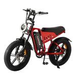 LuckRoll Adult Electric Bike 20" Fat Tire All-Terrain E-Bike 1500/2000W Peak 48V 15/25Ah Battery 33–40MPH 60–80 Mile Range NFC Password Unlock Electric Dirt Bike (2000W 48V 25Ah-Red)