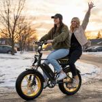 TST Electric Bike for Adults, 1500W Peak Motor Ebike with 48V 15Ah Battery, 60 Miles Range 28 MPH Electric Bike, 20" Fat Tire E Bike with Rear Seat, 7 Speeds Yellow