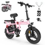 DDC TECH Folding Electric Bike for Adults, 800W Peak Motor 25MPH, Ebike with 48V 14Ah Removable Battery, 35-55 Miles Range, 14'' Adults Electric Bicycles for Men Women Commuter