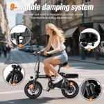 INSDRGN Electric Bike for Adults and Teens, 14" Mini Folding E Bike, 650W Peak Motor, 48V 499Wh Removable Battery, 28Miles, 20MPH Commuting Electric Mountain Bike, 9 Shock Absorbers, UL2849