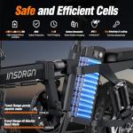 INSDRGN Electric Bike for Adults and Teens, 14" Mini Folding E Bike, 650W Peak Motor, 48V 499Wh Removable Battery, 28Miles, 20MPH Commuting Electric Mountain Bike, 9 Shock Absorbers, UL2849