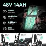 DDC SPORT Folding Electric Bike for Adults, Peak 800W Motor 25MPH, 48V 14Ah Removable Battery 35-55Miles Ebike,14'' Lightweight & Portable Adults Electric Bicycles for Men/Women/Teens