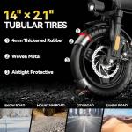 Folding Electric Bike, Peak 800W Motor 25MPH,48V 14Ah Removable Battery 55Miles Ebike,14'' Lightweight Adults Electric Bicycles for Men/Women/Teens,Mini E-Bike,Full Suspension (M1-Black-800W-14Ah)