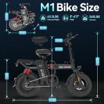 DDC TECH Folding Electric Bike for Adults, 800W Peak Motor 25MPH, Ebike with 48V 14Ah Removable Battery, 35-55 Miles Range, 14'' Adults Electric Bicycles for Men Women Commuter