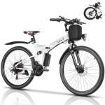 Vivi M026TGB Electric Bike 26" Electric Bike for Adults, Peak 750W Folding Electric Mountain Bike, 48V Removable Battery Ebike, 21 Speed Ebike, Top 22 Mph, Up to 50 Miles, SGS Certified to UL2849