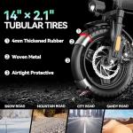 DDC SPORT Folding Electric Bike for Adults, Peak 800W Motor 25MPH, 48V 14Ah Removable Battery 35-55Miles Ebike,14'' Lightweight & Portable Adults Electric Bicycles for Men/Women/Teens