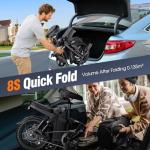 INSDRGN Electric Bike for Adults and Teens, 14" Mini Folding E Bike, 650W Peak Motor, 48V 499Wh Removable Battery, 28Miles, 20MPH Commuting Electric Mountain Bike, 9 Shock Absorbers, UL2849