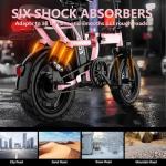 DDC TECH Folding Electric Bike for Adults, 800W Peak Motor 25MPH, Ebike with 48V 14Ah Removable Battery, 35-55 Miles Range, 14'' Adults Electric Bicycles for Men Women Commuter