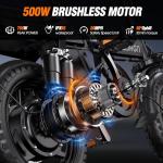 INSDRGN Electric Bike for Adults and Teens, 14" Mini Folding E Bike, 650W Peak Motor, 48V 499Wh Removable Battery, 28Miles, 20MPH Commuting Electric Mountain Bike, 9 Shock Absorbers, UL2849