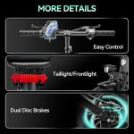 DDC SPORT Folding Electric Bike for Adults, Peak 800W Motor 25MPH, 48V 14Ah Removable Battery 35-55Miles Ebike,14'' Lightweight & Portable Adults Electric Bicycles for Men/Women/Teens