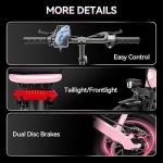 Folding Electric Bike, Peak 800W Motor 25MPH,48V 14Ah Removable Battery 55Miles Ebike,14'' Lightweight Adults Electric Bicycles for Men/Women/Teens,Mini E-Bike,Full Suspension (M1-Pink-800W-14Ah)