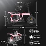 DDC SPORT Folding Electric Bike for Adults, Peak 800W Motor 25MPH, 48V 14Ah Removable Battery 35-55Miles Ebike,14'' Lightweight & Portable Adults Electric Bicycles for Men/Women/Teens