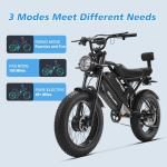 HAPPYRUN Dual Motor Electric Bike for Adults 5000W Peak Removable 38Ah Battery All-Terrain 20" Fat Tire Ebike 36MPH 85+ Miles Hydraulic Disc Brake Electric Dirt Bike G70 Pro (G70pro)