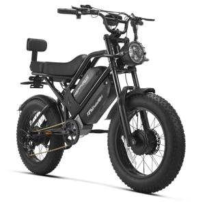 HAPPYRUN G70 Pro Adult Electric Bike: 5000W Dual Motor Peak | 36MPH High-Speed Off-Road | 20" Fat Tire 38Ah Long-Range Removable Battery | 85+ Miles All-Terrain Commuting/Off-Road e Bike