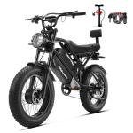 HAPPYRUN Dual Motor Electric Bike for Adults 5000W Peak Removable 38Ah Battery All-Terrain 20" Fat Tire Ebike 36MPH 85+ Miles Hydraulic Disc Brake Electric Dirt Bike G70 Pro