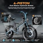 EUYBIKE Foldable Electric Bike for Adults, 3000W Peak Dual Motor Ebike with Removable 52V 30AH Battery, 20"x4.0" Fat Tires 30+MPH Dirt Bike, 120Miles Long Range Electric Bicycle Grey for All-Terrain