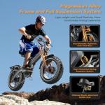 EUYBIKE Foldable Electric Bike for Adults, 3000W Peak Dual Motor Ebike with Removable 52V 30AH Battery, 20"x4.0" Fat Tires 30+MPH Dirt Bike, 120Miles Long Range Electric Bicycle Grey for All-Terrain