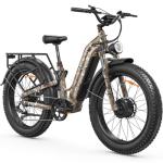 FREESKY Dual Motor Electric Bike for Adults 3500W Fast Ebike 105Miles Long Range 48V 25A Electric Mountain Bike 34MPH Dirt E Bike 26'' Fat Tire Full Suspension Camo