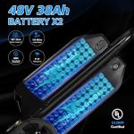 HAPPYRUN Dual Motor Electric Bike for Adults 5000W Peak Removable 38Ah Battery All-Terrain 20" Fat Tire Ebike 36MPH 85+ Miles Hydraulic Disc Brake Electric Dirt Bike G70 Pro