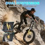 Foldable Electric Bike for Adults, 3000W/2000W Peak Dual Motor 32MPH 80/55 Miles E bike, 24X4" Fat Tire Moped Electric Dirt Bike, 52V 20AH Removable Battery EBike, Full Suspension | 7 Speed, Camo