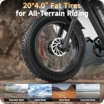 HiKeep Electric Dirt Bike for Adults - 750W Dual Motor Electric Bike, 20×4.0 Fat Tire Ebike, 48V 15.6Ah Battery, 30MPH High-Speed, Full Suspension, Dual Hydraulic Disc Brake, Safety Tested to UL 2849