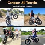 HiKeep Electric Dirt Bike for Adults - 750W Dual Motor Electric Bike, 20×4.0 Fat Tire Ebike, 48V 15.6Ah Battery, 30MPH High-Speed, Full Suspension, Dual Hydraulic Disc Brake, Safety Tested to UL 2849