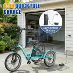 FRITTON Electric Tricycle for Adults, Peak 1200W Electric Trike, Foldable Trike with 468/720/960Wh Removable Battery, Step-Thru 3 Wheel Electric Bikes for Seniors Women Men, 20 Tire (83Miles Green)