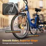 LUXECYCLES 24" Electric Trike，Electric Tricycle for Adults, 350W(Peak 500W) 7 Speeds 3 Wheel Electric Bikes with 48V 13Ah Removable Battery & Removable Large Basket/UL 2272 Certified