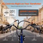 LUXECYCLES 24" Electric Trike，Electric Tricycle for Adults, 350W(Peak 500W) 7 Speeds 3 Wheel Electric Bikes with 48V 13Ah Removable Battery & Removable Large Basket/UL 2272 Certified