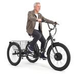 ANCHEER Electric Tricycle for Adults, Peak 600W Electric Trike, 24" 499Wh Folding 3 Wheel Ebike for Adults & Seniors, 15.5MPH & 55Miles Electric Bike, Rear Differential, Rear Basket UL2849 Compliant