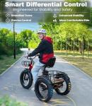 KAKIGO Electric Tricycle for Adults,Peak 1350W Motor Etrike,48V15.6Ah Ebike,20"x4"Fat Tire Aluminum Folding Electric Trike,3-Wheel Electric Bike,20MPH,Front&Rear Basket&Differential