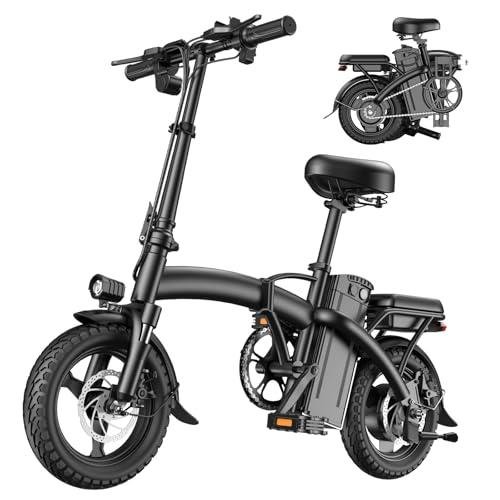 A14 Foldable Electric Bike, Ebike with Peak 1000W Motor & 48V 10Ah 480Wh Battery, Max 25MPH & 45Miles E-bikes, 14" Tire Folding Ebike for Adults, Dual Disc Brakes Folding Electric Bike for Adults