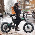 Wooken Electric Bike for Adults, 20''X4.0 Fat Tire Ebike for Adults, Peak 750W Foldable Electric Bicycle with 48V 10Ah Battery, 7 Speed, Full Fuspension, 20MPH Ebike for Mountain Beach Snow
