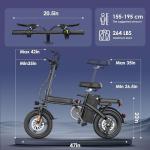 Askmy Foldable Electric Bike, 750W Peak Brushless Motor, 48V 10Ah Removable Battery, 28-30MPH, 30+ Miles Range, UL2849 Certified E-Bike for Adults & Teens