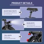 Askmy Foldable Electric Bike, 750W Peak Brushless Motor, 48V 10Ah Removable Battery, 28-30MPH, 30+ Miles Range, UL2849 Certified E-Bike for Adults & Teens