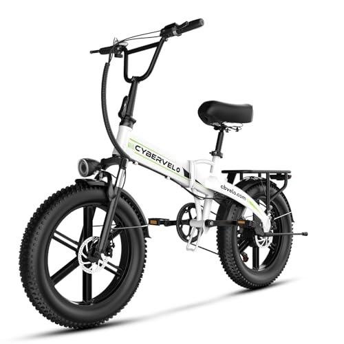 Aelith Folding Electric Bike for Adults – 1000W Motor, 20"x3" Fat Tire, 48V 20AH Removable Battery, All-Terrain E-Bike with 7-Speed, Front Suspension – Powerful Foldable Ebike for Commuter-ek5 White