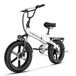 Aelith Folding Electric Bike for Adults – 1000W Motor, 20"x3" Fat Tire, 48V 20AH Removable Battery, All-Terrain E-Bike with 7-Speed, Front Suspension – Powerful Foldable Ebike for Commuter-ek5 White
