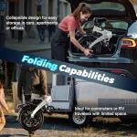 Aelith Folding Electric Bike for Adults – 1000W Motor, 20"x3" Fat Tire, 48V 20AH Removable Battery, All-Terrain E-Bike with 7-Speed, Front Suspension – Powerful Foldable Ebike for Commuter-ek5 White