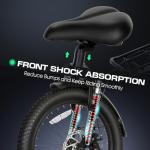 Vivi Folding Electric Bike for Adults, 20" x 2.4 Fat Tire Ebike, Peak 1000W Foldable Electric Bicycle, 22MPH Commuter E-Bike with 48V Removable Battery, 7 Speed, SGS Certified to UL2849